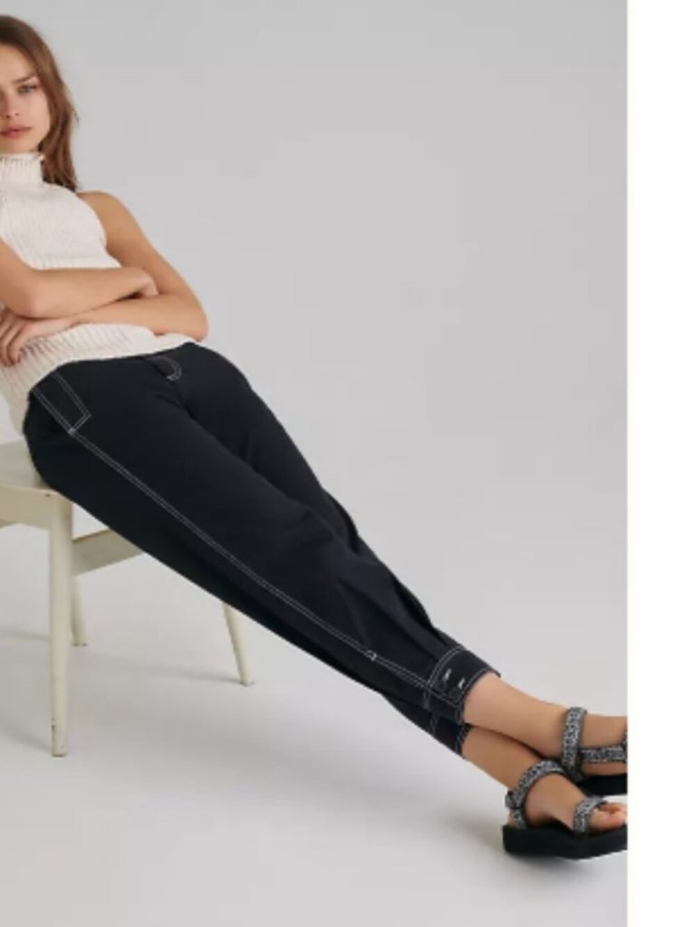 Anthropologie Maeve Foster Contrast-Stitch Joggers